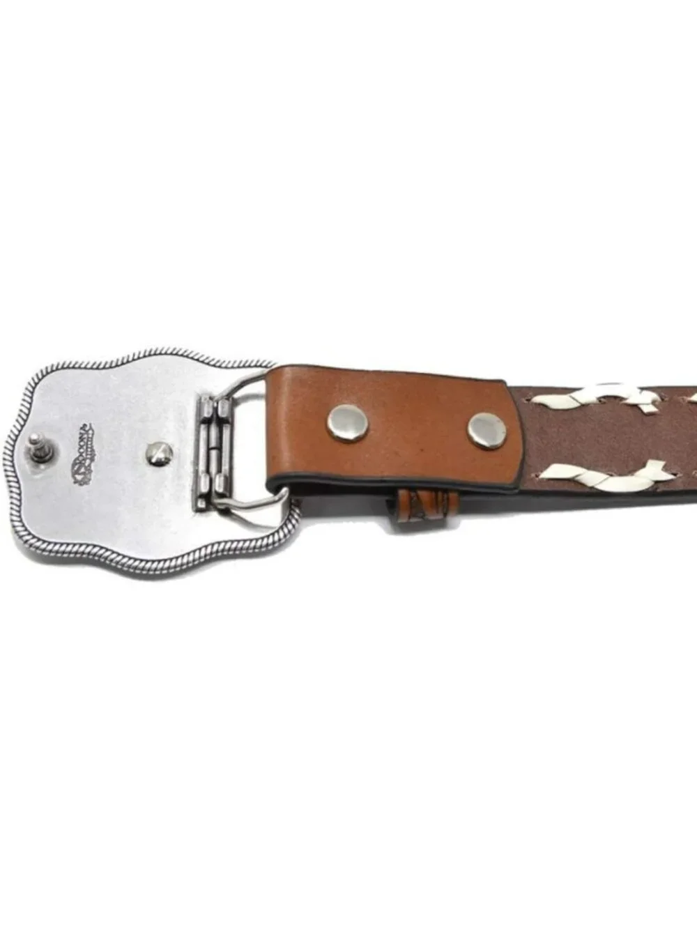 Boys' Brown Floral Tooled Western Boots with Buckstitching & Stylish Buckle